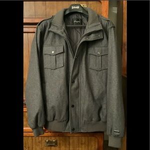 Sean John Wool Bomber Jacket XXL Oxford Grey